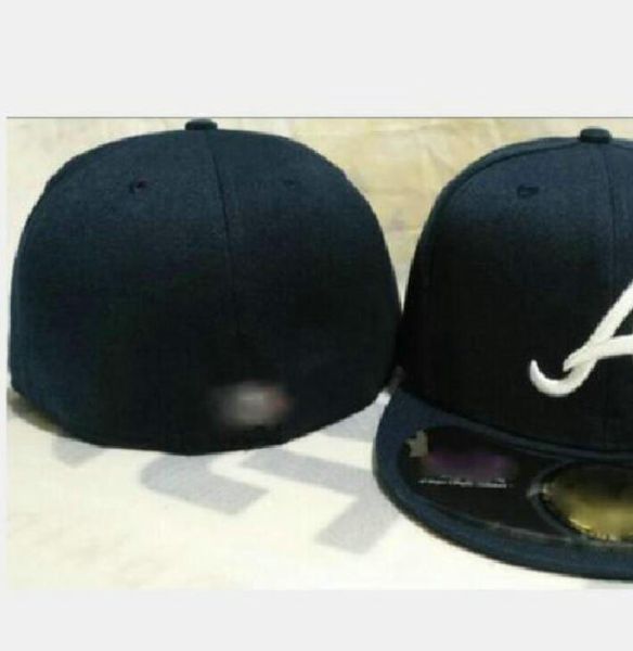 men's atlanta baseball full closed caps summer snapback letter bone men women black color all 32 teams casual sport flat fitted hats a, Blue;gray